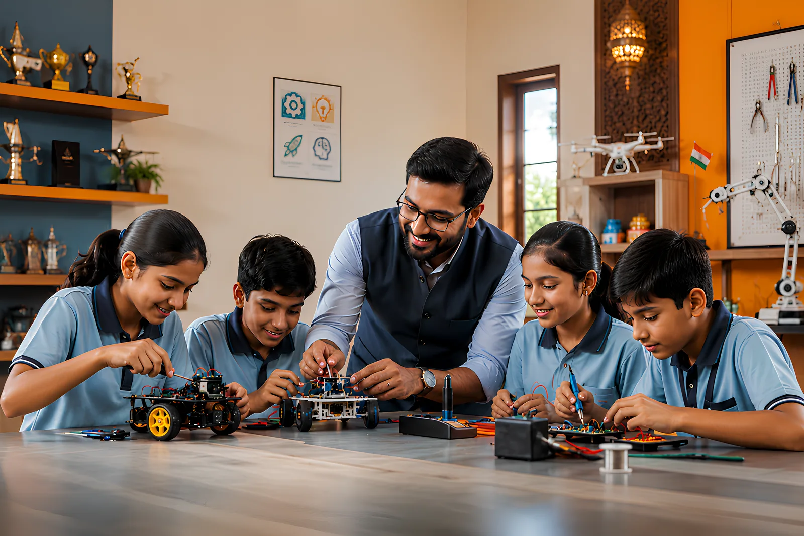 Students exploring Robotics and AI